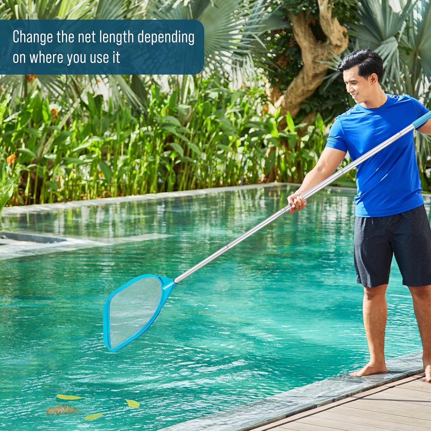 U.S. Pool Supply Skimmer Net - Handheld Fine Mesh for Pool, Spa & Pond Cleaning | Adjustable 32" to 5' Long