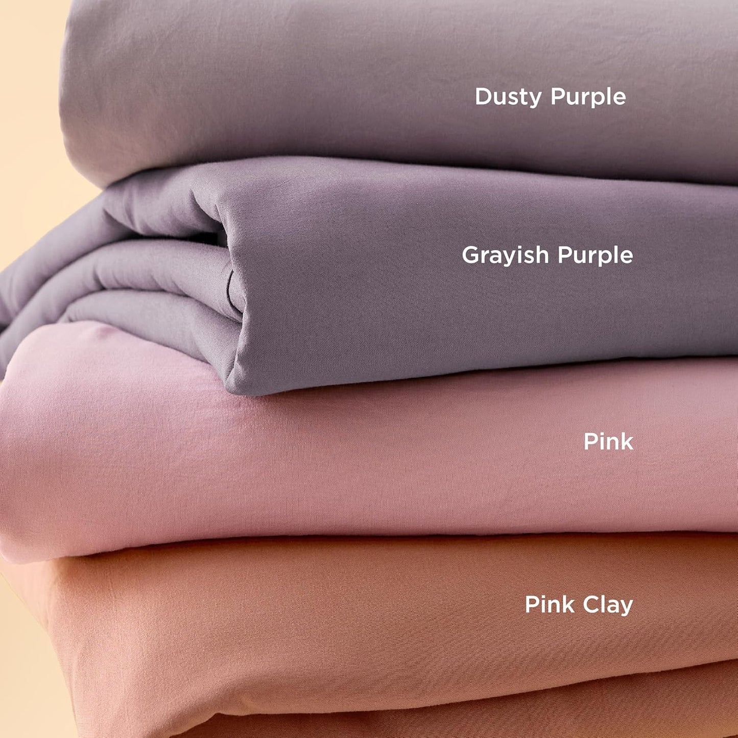 Bedsure Pink Clay Duvet Cover Set | Extra Soft Prewashed Cotton-Like Bedding - Queen Size 3 Pieces (90x90 Inches)