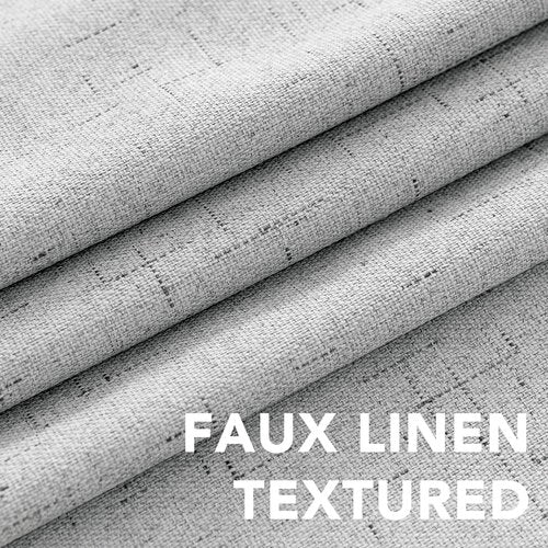 H.VERSAILTEX 100% Blackout Curtains for Bedroom Thermal Insulated Linen Textured Curtains Heat and Full Light Blocking Drapes Living Room Curtains 2 Panel Sets, 42x45 Inch, Glacier Gray