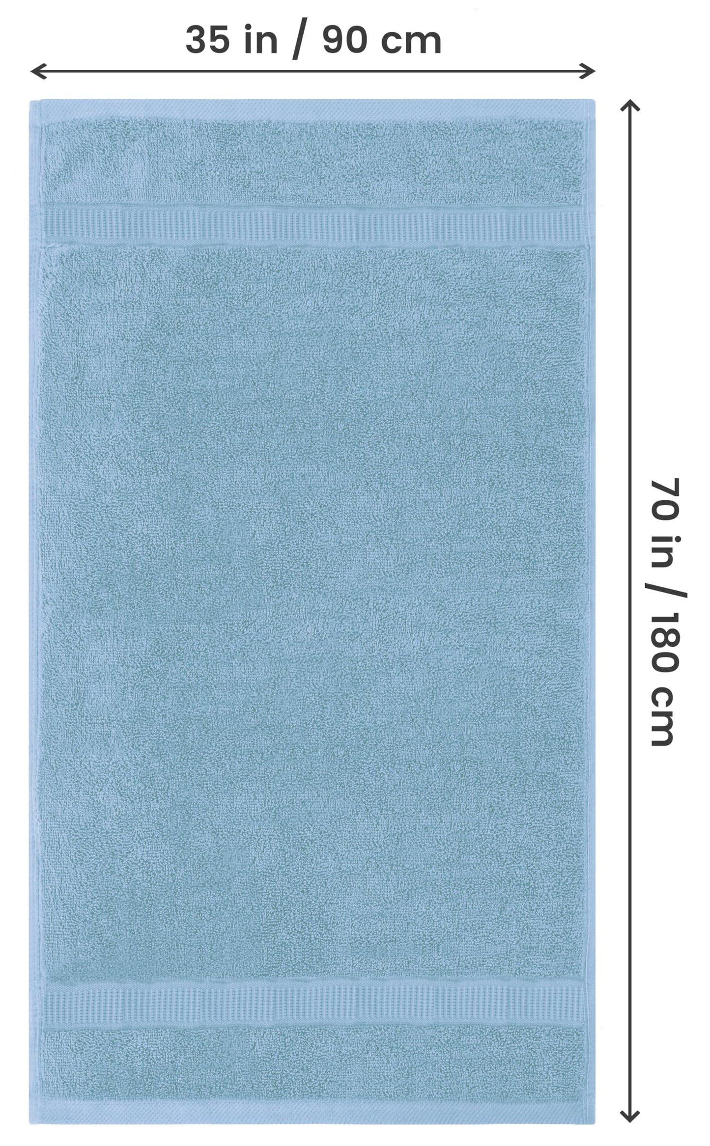 Utopia Towels Luxurious Jumbo Bath Sheet 2 Piece, 600 GSM, 35 by 70 Inches, 100% Ring Spun Cotton, Highly Absorbent and Quick Dry Extra Large Bath Towel, Super Soft Towel, Sky Blue