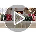 Artscope Christmas Chenille Pillow Covers 20x20 Inch Set of 2 - Beige & Green