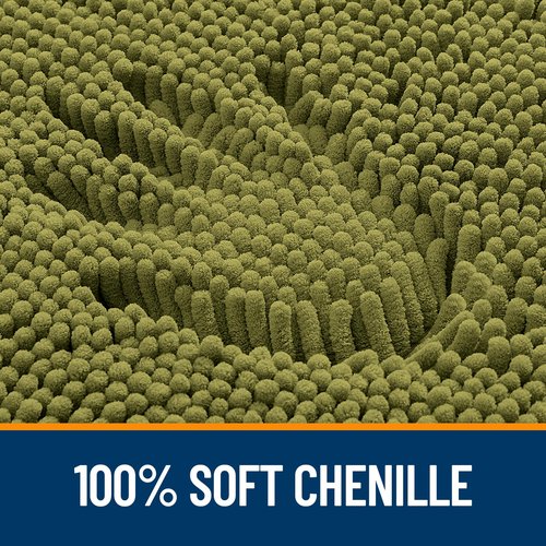 OLANLY Bathroom Rugs 30x20, Extra Soft Absorbent Chenille Bath Rugs, Rubber Backing Quick Dry, Machine Washable Bath Mats for Bathroom Floor, Tub and Shower, Home Decor Accessories, Willow Green