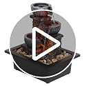 Tabletop Water Fountain with 3 Warm LED Lights, Soothing Water Flow for Relaxation