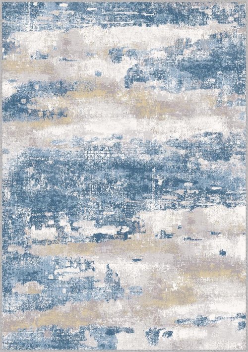 BEIMO Area Rugs 6x9 for Living Room Bedroom, Modern Abstract Machine Washable Soft Blue Rug, Floor Carpet with Non Slip Backing for Dining Room