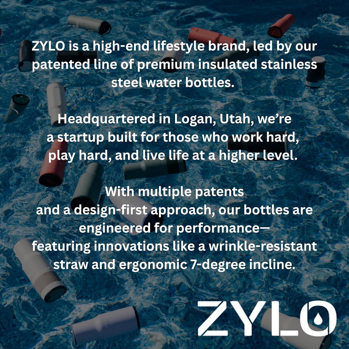 Zylo 32oz Stainless Steel Water Bottle - Insulated Tumbler with Leak-Proof Lid & Straw - Pink Algae