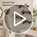 17 Inch Scalloped Wood Wall Shelves Set - Brown Floating Shelves for Decor & Storage