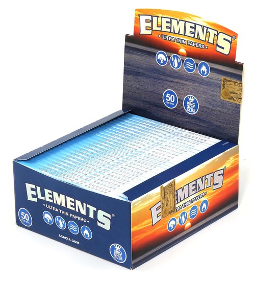 ELEMENTS Slim King Size ULTRA THIN RICE rolling paper - 5 booklets, total 160 papers