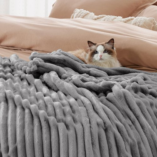 Bedsure GentleSoft Frost Gray California King Size Blanket for Couch - Cozy Soft Blankets for Women, Cute Small Fleece Throws for Girls, 102x96 Inches