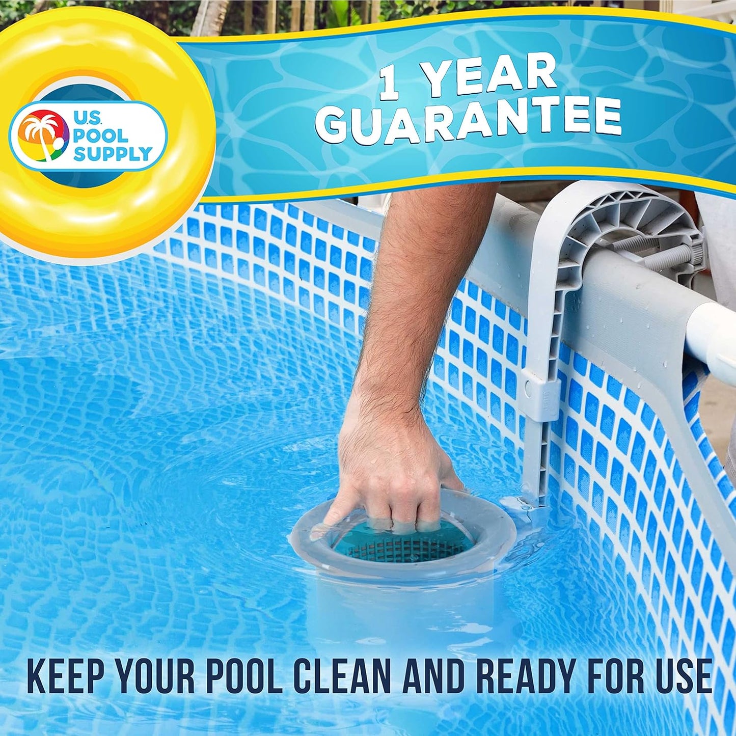 U.S. Pool Supply Pool Skimmer - Efficient Floating Surface Skimmer for Above Ground Pools | Easy Debris Removal