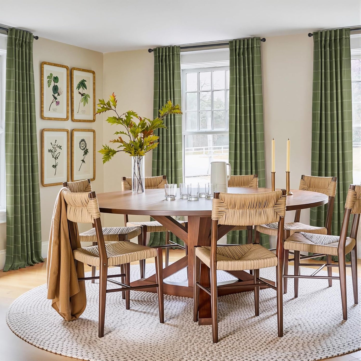 NICETOWN Blackout Curtains - 100% Thermal Insulated Room Darkening Drapes | Olive Green, 52" W x 84" L, 2 Panels