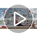 decalmile Christmas Window Clings Red House & Xmas Tree - Retro House Variant