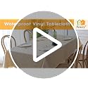 Red Waterproof Heavy Duty Vinyl Rectangular Tablecloth 70 x 120 Inches