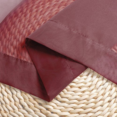 OWENIE Sheer Curtains, Sheer Curtains 63 inch Length 2 Panels Set, Rod Pocket Voile Fimly Sheer Drapes for Living Room/Bedroom, 2pcs, Each 42" W x 63" L, Burgundy
