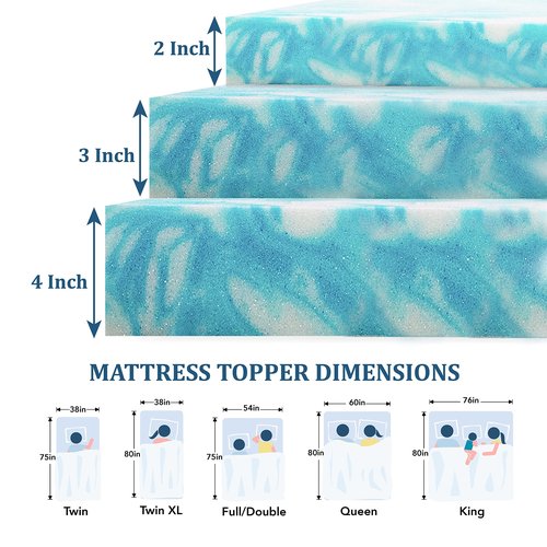 EGO Topper 4 Inch Cal King Memory Foam Mattress Topper, Gel Foam Mattress Topper for Pressure Relief, Ventilated Design Bed Topper in a Box, CertiPUR-US Certified, Medium