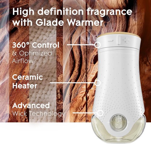 Glade PlugIns Air Freshener Starter Kit - Cashmere Woods Scent | 2 Warmers & 6 Refills, 4.02 Fl Oz