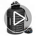 73oz Water Bottle with 2 Lids - Black Blue, BPA-Free, Leak Proof, Dishwasher Safe