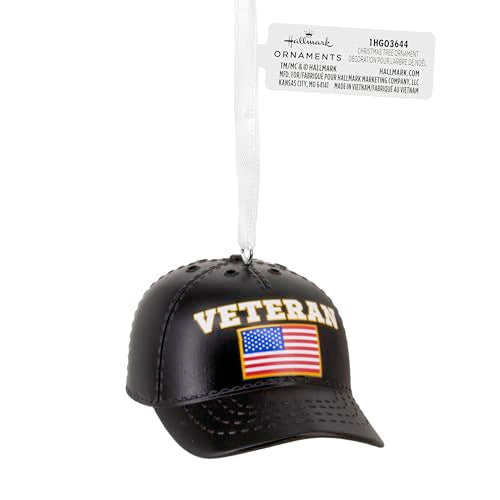 Veteran Baseball Hat Christmas Ornament - Military Tribute Holiday Decor