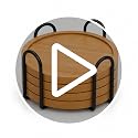 Bamboo Coaster Set with Holder - Natural Water-Resistant Drink Coasters for Home & Office