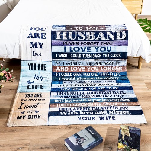 Anniversary Father's Day Birthday Gifts for Husband from Wife, You are My Life Wedding Valentine's Blankets Gifts to My Husband, Fleece Blankets Soft Bedding Sofa