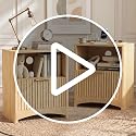 Marsail Natural Oak 2-Pack Fluted Nightstands with Drawers, Built-in Charging Station