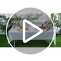White and Blue Plastic Tablecloths with Satin Table Runner Set - Tudomro 12 Pcs