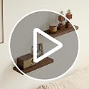 Dark Walnut Wooden Floating Wall Shelves Set of 2 - 15.7 Inch Rustic Storage