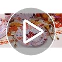 Thanksgiving Plastic Plates Set - Red Orange Round Style for Fall Parties, 30 Dinner & Dessert Plates with Gold Cutlery