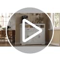 Knoworld White Farmhouse Sideboard Buffet Cabinet with Storage & Shelves - 47"