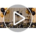 DomeStar Black and Gold Acrylic Ice Rocks Vase Filler 150PCS - Elegant Party Decor