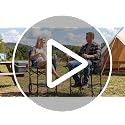 Black Oversized 30-Inch Tall Camping Chair with Side Table & Cup Holder - Supports 400 lbs