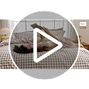 Bedsure Gingham Duvet Cover Set Cotton-Like Bedding Queen Size - Brown, No Comforter, 90x90