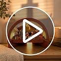 Wooden Nativity Scene with LED Light, Christmas Decoration for Home & Church