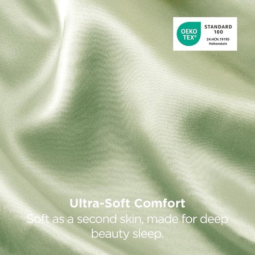 Bedsure King Size Satin Pillowcase Set - Laurel Green Silky Cases for Hair & Skin, 20x36 Inches, 2-Pack