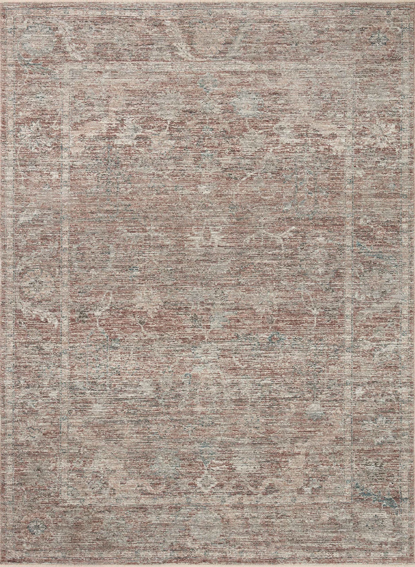 Loloi Magnolia Home by Joanna Gaines Millie Collection MIE-04 Brick/Fog 2'-7" x 10'-0", .25" Pile Height, Runner Rug