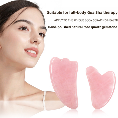 Rose Quartz Jade Facial Body Massage Scraping Stones