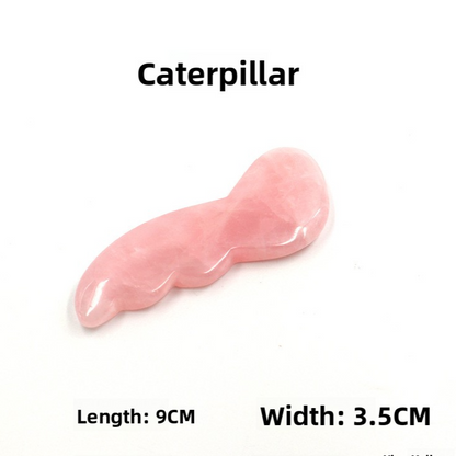Rose Quartz Jade Facial Body Massage Scraping Stones