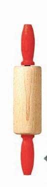 Linden Sweden Children’s Wooden Rolling Pin, Ideal for Fun Baking in the Kitchen, Play-Doh, and Crafts, 8.5” Long With Red Handles