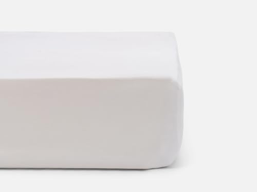 16-Inch White Cotton Fitted Sheet - Heirloom Collection, Full Size