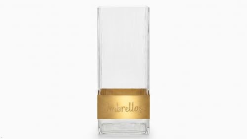 Clear Acrylic Umbrella Stand with Gold Accent - Modern Entryway Organizer