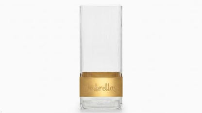 Clear Acrylic Umbrella Stand with Gold Accent - Modern Entryway Organizer