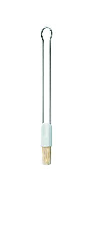 Rösle 12467 Pastry Brush with Natural Bristles Stainless Steel Wire Handle, 1 in wide, Silver