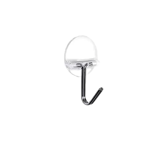 15 Pack Heavy Duty Clear Adhesive Wall Hooks - Nail-Free Stainless Steel Hangers