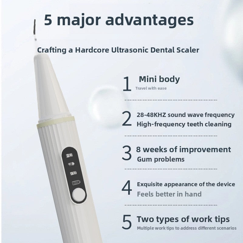 Ultrasonic Electric Tooth Cleaner Portable Dental Calculus Remover