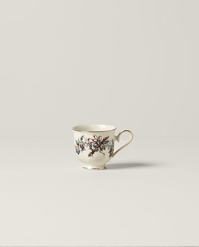 Lenox Winter Greetings Teacup - Holiday Christmas Drinkware, Ivory Bone China, Variation of Tea Cup