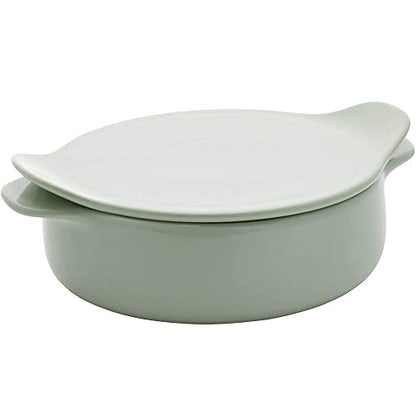 KitchenAid Vitrified Stoneware Round Casserole Baker with Lid/Trivet, 2 Quart