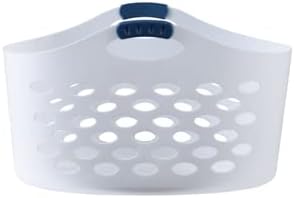 Rubbermaid Flex N Carry Laundry Basket - 1.5 Bushel Capacity, Durable & Portable, White
