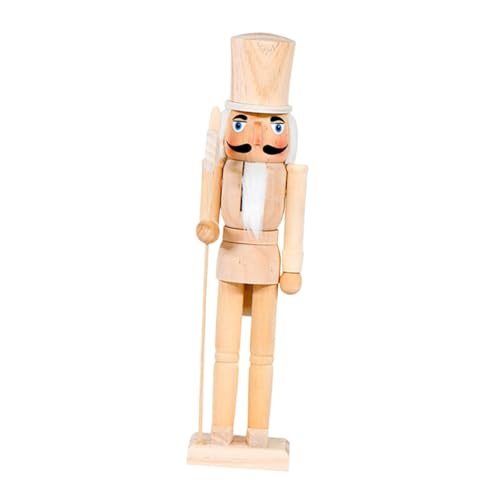 Unpainted Wooden Nutcracker Doll for DIY Christmas Decorations - 15 Inch