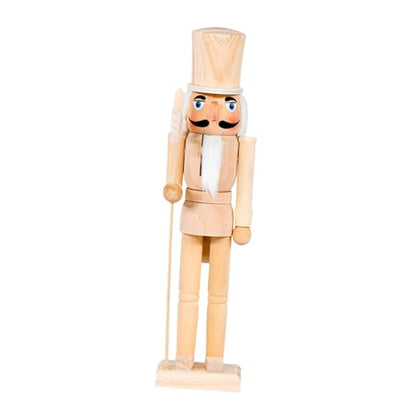 Unpainted Wooden Nutcracker Doll for DIY Christmas Decorations - 15 Inch