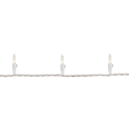 Mini Incandescent Christmas Lights - Clear - 4 ft White Wire - 20 Count
