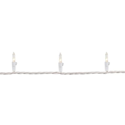 Mini Incandescent Christmas Lights - Clear - 4 ft White Wire - 20 Count